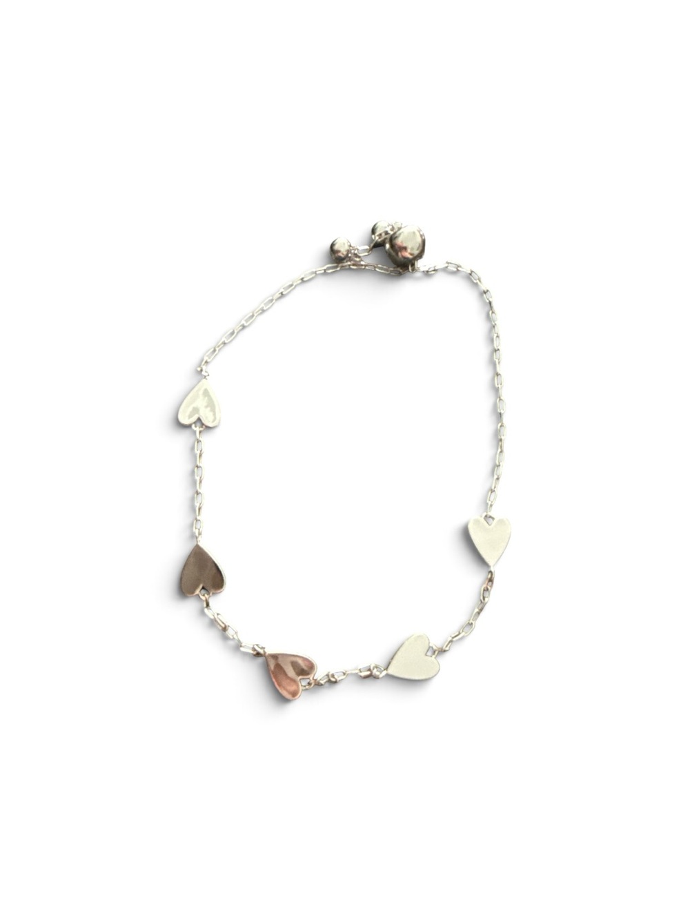 Mixed Metal Heart Bracelet - Silver and Rose Gold Hearts